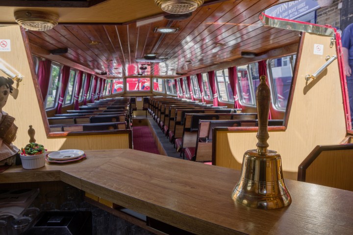 Bell and seating inside boat