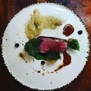 a plate of food on a table