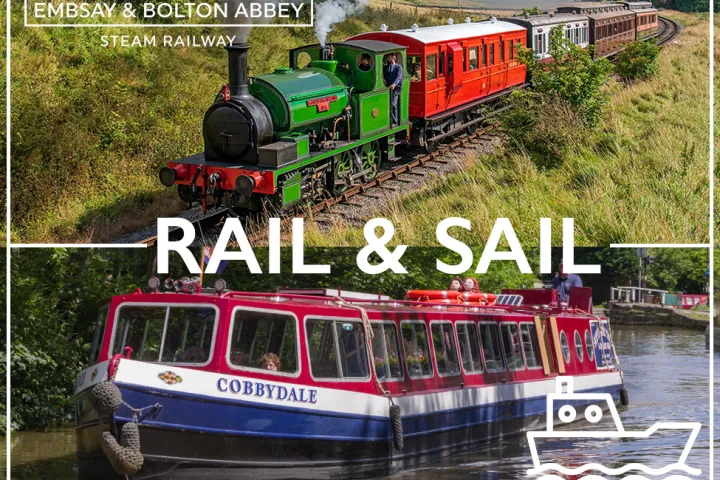 a train riding on the back of a boat